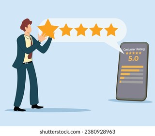 5 stars rating feedback from customer satisfaction