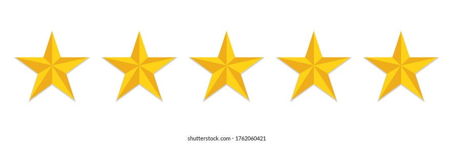 5 stars rating flat icon. Yellow like sign feedback customer of evaluation quality. Five star hotel logo. Satisfaction rank of service. Positive opinion icon. vector
