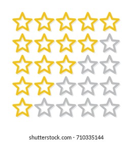 5 stars, rating, icon, vector illustration