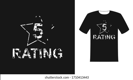 5 stars rating t shirt design