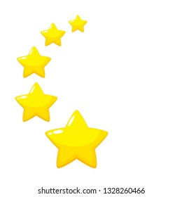 5 stars round template. Five golden stars vector illustration