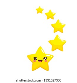 5 stars round template. Five golden stars vector illustration