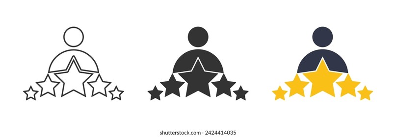 5 stars service. rating. review. isolated white background