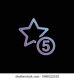 5 Stars Sign blue gradient vector icon