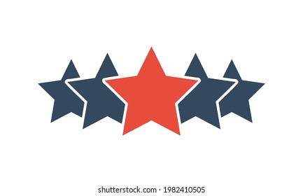 5 stars vector icon, customer product rating or feedback