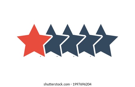 5 stars vector icon, customer product rating or feedback
