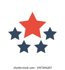 5 stars vector icon, customer product rating or feedback