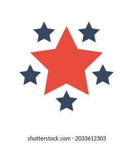 5 stars vector icon, customer product rating or feedback