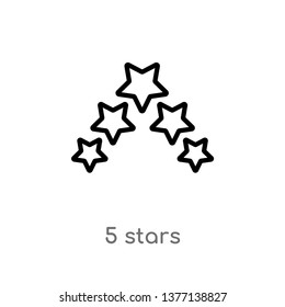 5 stars vector line icon. Simple element illustration. 5 stars outline icon from shapes concept. Can be used for web and mobile