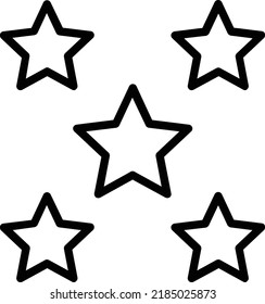 5 Stars Vector Line Icon Design