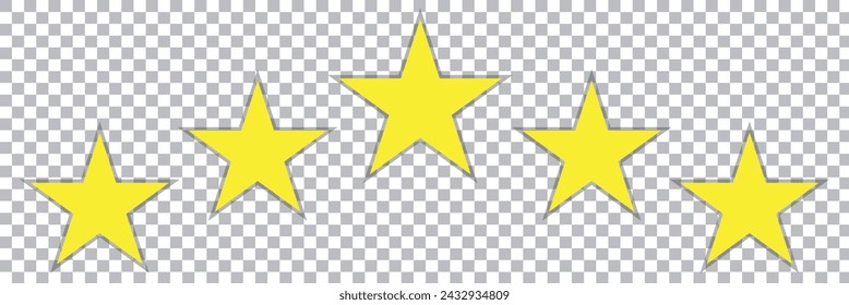 5 Stars White Light Isolated Transparent | Customer Rating | Websites Review, 5 stars, Star vector icons. Set of star symbols isolated. Five stars icon Vector