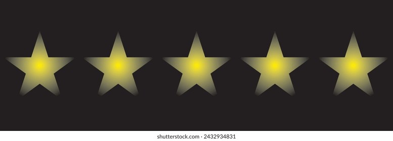 5 Estrellas Luz Blanca Aislada Transparente | Valoración del cliente | Revisión de sitios web, 5 estrellas, iconos de vector de estrellas. Conjunto de símbolos de estrellas aislados. Icono de cinco estrellas Vector