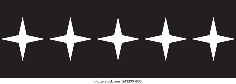 5 Stars White Light Isolated Transparent | Customer Rating | Websites Review, 5 stars, Star vector icons. Set of star symbols isolated. Five stars icon Vector
