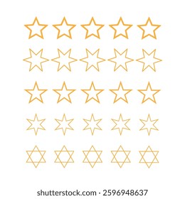 5 start ratting outline vector