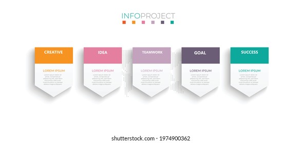 5 Step arrow Infographic Business Web design template Timeline business planning process with options, steps