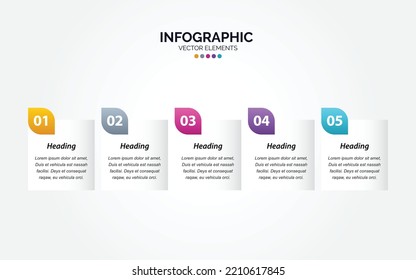 5 step business Horizontal Infographic template