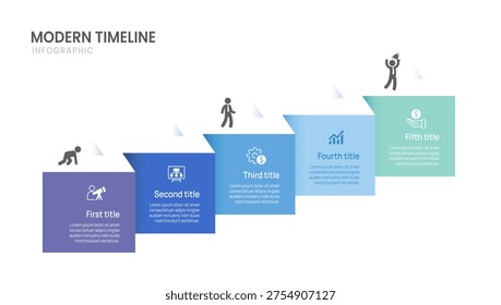 5 Step Business Infographic Template for Process Presentation and Strategy Planning Vector Illustration. - Powered by Shutterstock - Get 15% off with code: PIKWIZARD15