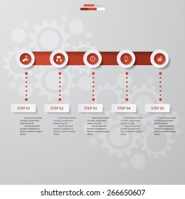 5 step chart template/graphic or website layout. Vector background.for your design and presentation. 