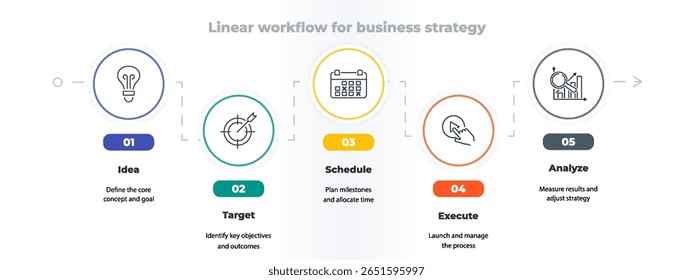 5 step diagram for strategy or process flow with chart template and presentation layout. Modern business vector icon for data infographic design.