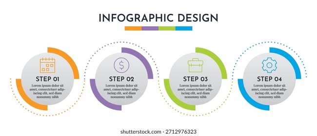 Plantilla de diseño circular de gráficos de 5 pasos. Fondo Abstractas del negocio de la ilustración. Diseño de gráficos de información.