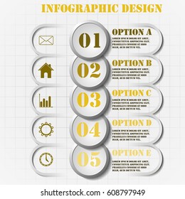 5 step infographic design for your business. Vector illustration. Eps 10