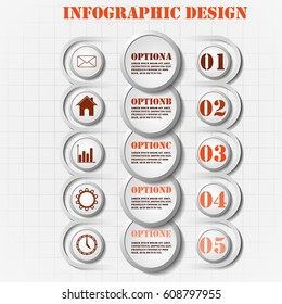 5 step infographic design for your business. Vector illustration. Eps 10