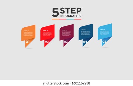5 step infographic element. Business concept with five options and number, steps or processes. data visualization. Vector illustration.