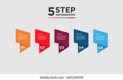5 step infographic element. Business concept with five options and number, steps or processes. data visualization. Vector illustration.