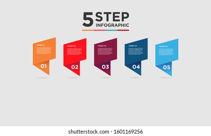 5 step infographic element. Business concept with five options and number, steps or processes. data visualization. Vector illustration.