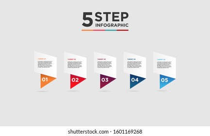 5 step infographic element. Business concept with five options and number, steps or processes. data visualization. Vector illustration.