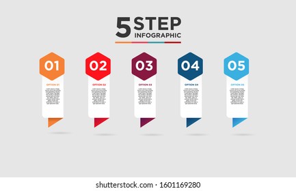 5 step infographic element. Business concept with five options and number, steps or processes. data visualization. Vector illustration.