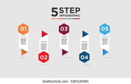 5 step infographic element. Business concept with five options and number, steps or processes. data visualization. Vector illustration.