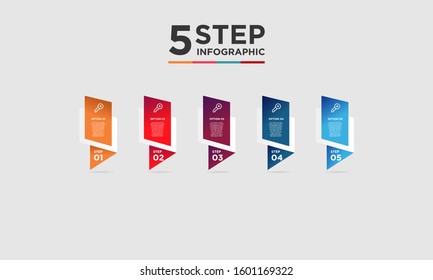 5 step infographic element. Business concept with five options and number, steps or processes. data visualization. Vector illustration.