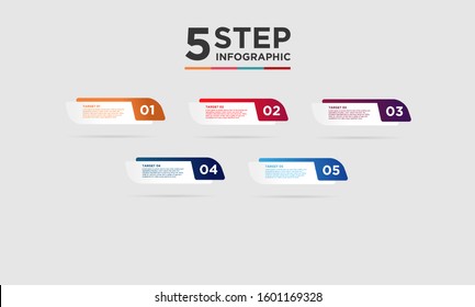 5 step infographic element. Business concept with five options and number, steps or processes. data visualization. Vector illustration.