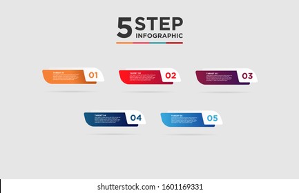 5 step infographic element. Business concept with five options and number, steps or processes. data visualization. Vector illustration.