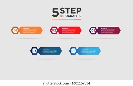 5 step infographic element. Business concept with five options and number, steps or processes. data visualization. Vector illustration.