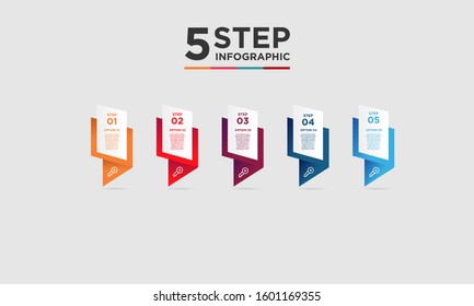5 step infographic element. Business concept with five options and number, steps or processes. data visualization. Vector illustration.