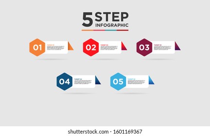 5 step infographic element. Business concept with five options and number, steps or processes. data visualization. Vector illustration.
