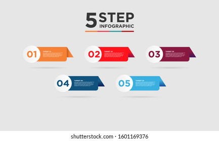 5 step infographic element. Business concept with five options and number, steps or processes. data visualization. Vector illustration.