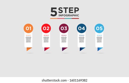 5 step infographic element. Business concept with five options and number, steps or processes. data visualization. Vector illustration.