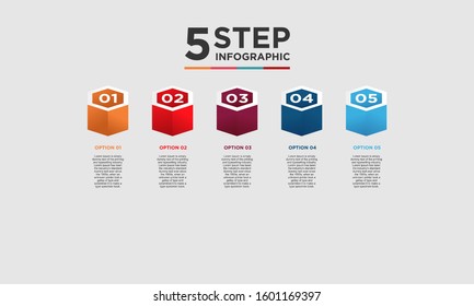 5 step infographic element. Business concept with five options and number, steps or processes. data visualization. Vector illustration.