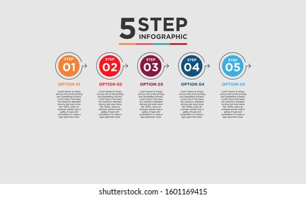 5 step infographic element. Business concept with five options and number, steps or processes. data visualization. Vector illustration.