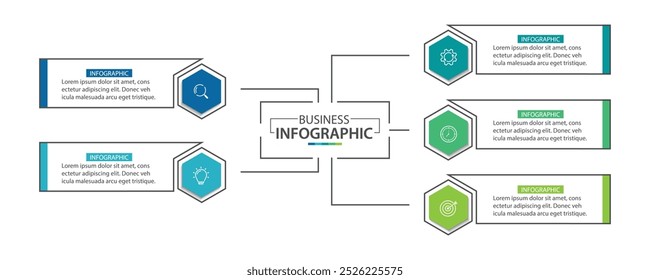 5 Step Infographic element design Vector template for presentation.
