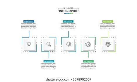 5 Step Infographic element design Vector template for presentation.
