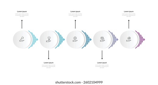 5 step infographic template with icons suitable for business information and web presentation 