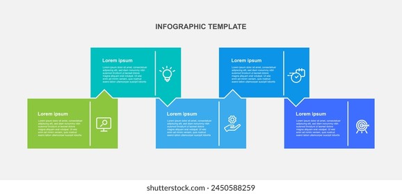 5 step infographic template vector element 