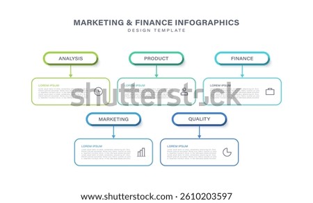 5 step infographics design template with icons and text
