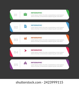 plantilla de índice de infografías de 5 pasos. Ilustración vectorial elementos gráficos abstractos