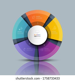 5 pasos minimo gráfico de iconos de infografía color de papel origami en plantilla info-gráfica vectorial para el diagrama de presentación
y concepto de negocio con opciones de 5 ó 6 elementos