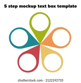 5 step model text boxes vector template